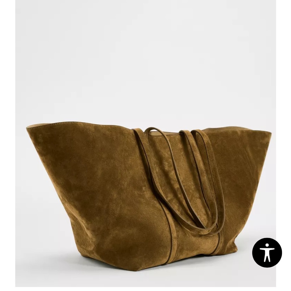 Out of stock! Zara Brown Suede Tote Bag